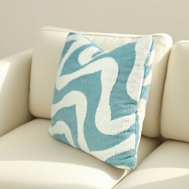 毛绒靠枕卧式床头靠垫样板间装饰靠背北欧客厅沙发抱枕套批发零售